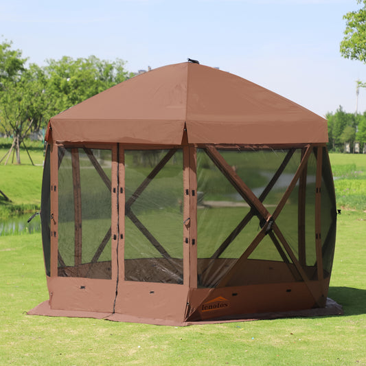 Pop Up Screen Tent,Windproof & UV Protection Sun Shelter, Portable Instant Setup, 6-Sided Screen Tent for Picnic, Camping, Backyard, Outdoor