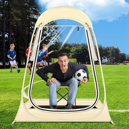 Pop Up Sports Tent, Instant Clear Bubble Tent, with Removable Top Cover, Outdoor All Weather Shelter, for Watching Sports, Cheering, Fishing and Camping