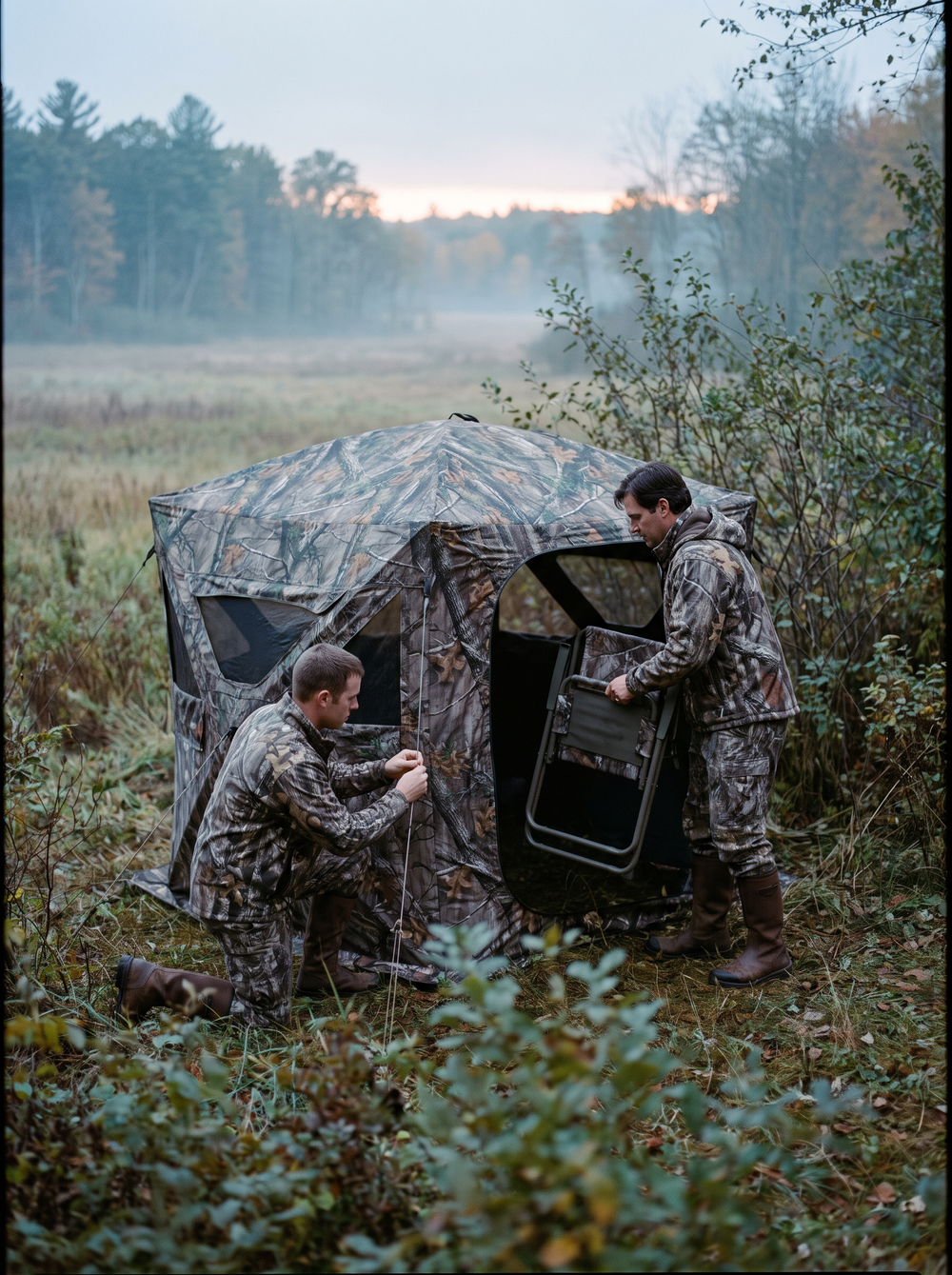 Setting up before first light