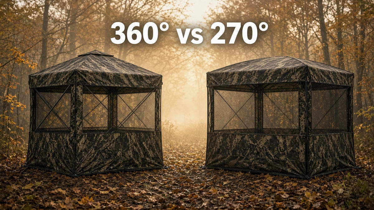 360° vs 270° see-through hunting blinds side by side
