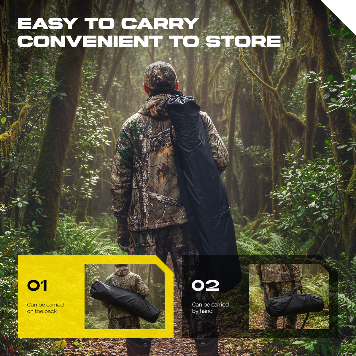 LENOTOS A-1006 packed blind carried as backpack or by hand in forest