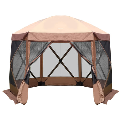 Lenotos Quick-Set Pavilion, 6 Sided Portable Hub Outdoor Gazebo, Pop Up Tent Screens Canopy Shelter, with 6 Wind and Sun Panels and Carry Bag