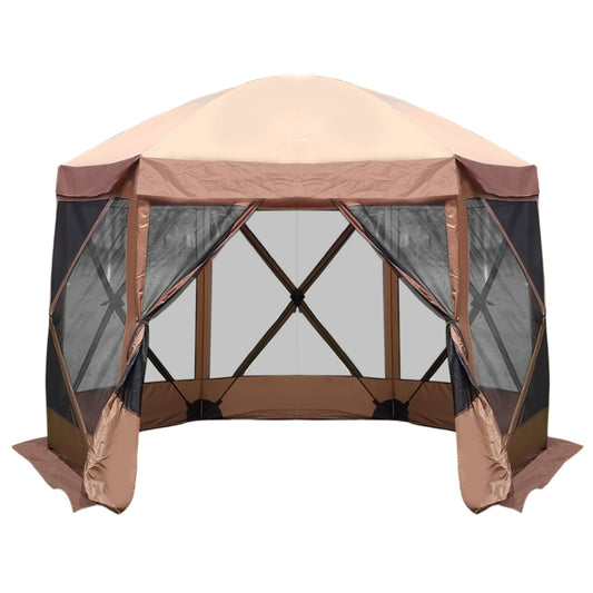 Lenotos Quick-Set Pavilion, 6 Sided Portable Hub Outdoor Gazebo, Pop Up Tent Screens Canopy Shelter, with 6 Wind and Sun Panels and Carry Bag