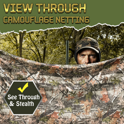 Lenotos Double Sided Camouflage Mesh Fabric, Quiet and Soft Camo Netting for Hunting, Tree Stand, Multi Size & Cut(Leaf & Dry Grass, 2 Yd)