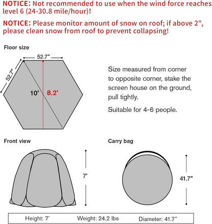 Pop Up Bubble Tent, Instant Igloo Tent, Clear Dome Tent for Outdoor, Winter Waterproof