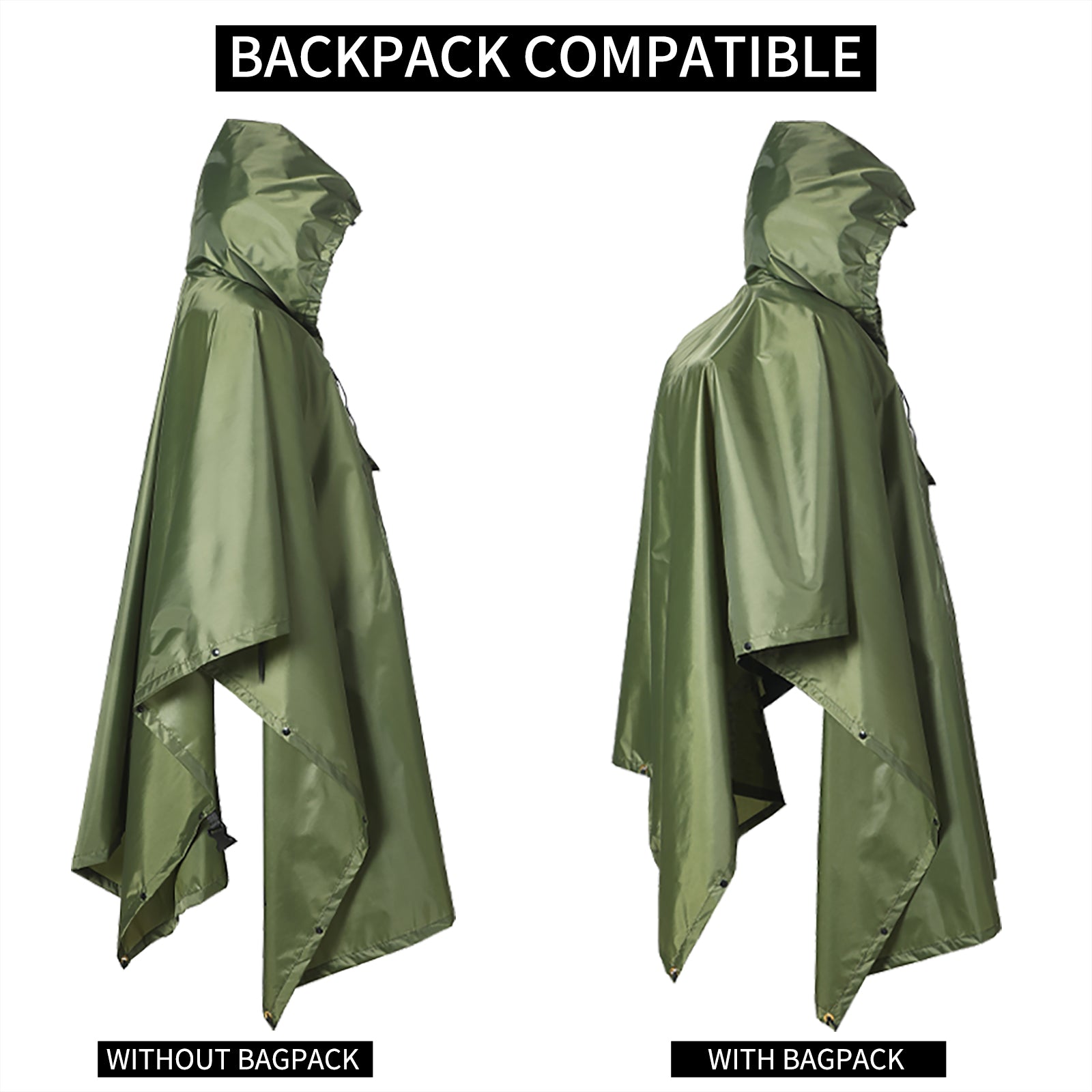 Coyote Military Tactical Style All Weather Poncho Raincoat