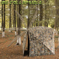 LENOTOS A-1009 hunting blind with 180° collapsible brush panels in forest