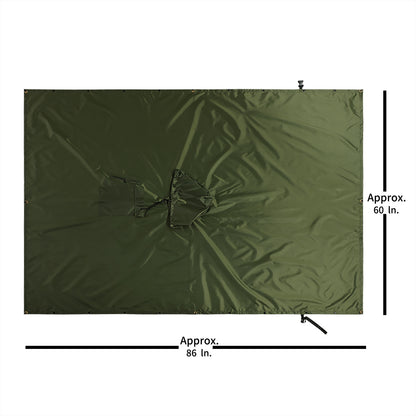 Lenotos Military Poncho, Waterproof Camouflage Army Poncho, Multi Use Rip Stop Military Rain Poncho (A-2001-Green)