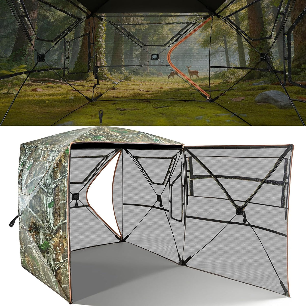 LENOTOS A-1019 premium 360° hunting blind exterior and interior see-through view