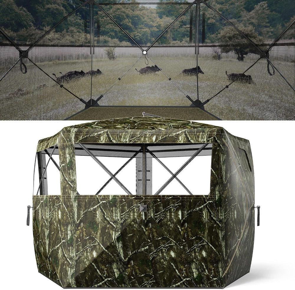 LENOTOS A-1010 5-sided hunting blind exterior and interior see-through mesh view