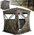 LENOTOS A-1001-2 classic 270° hunting blind exterior, open door and mesh view