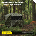 LENOTOS A-1010 camouflage hunting blind concealed in forest near a deer