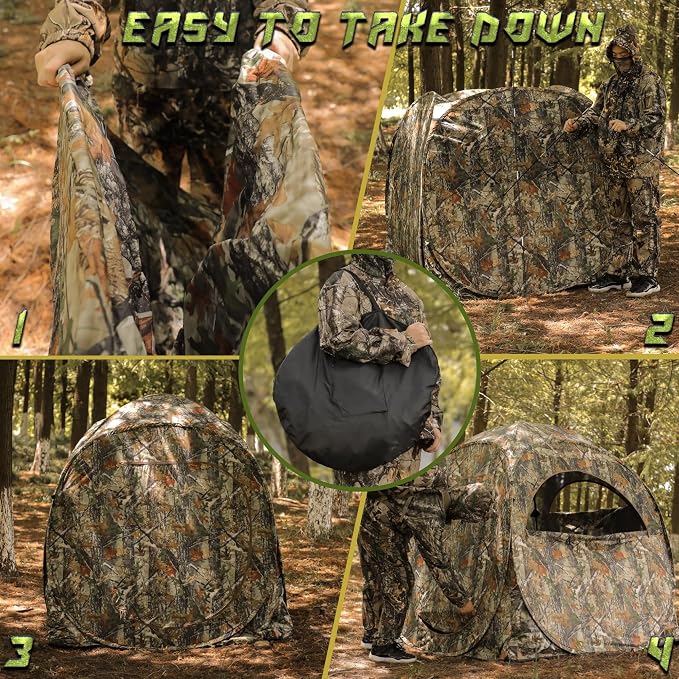 Lenotos 270° See-Through Pop-Up Hunting Blind for 1–2 Hunters