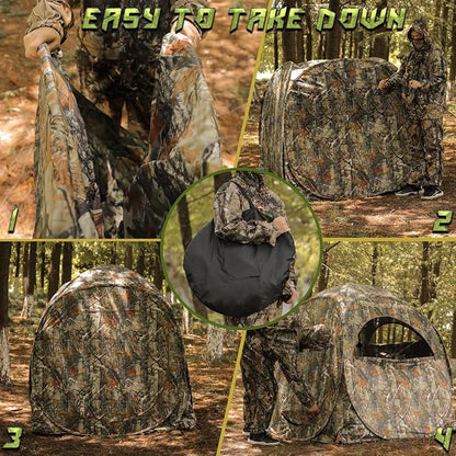 Lenotos 270° See-Through Pop-Up Hunting Blind for 1–2 Hunters