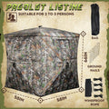 LENOTOS A-1013 size chart 58×58×66 inches with bag, stakes and ropes