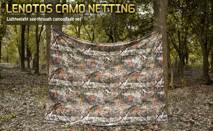 Lenotos Double Sided Camouflage Mesh Fabric, Quiet and Soft Camo Netting for Hunting, Tree Stand, Multi Size & Cut(Leaf & Dry Grass, 2 Yd)