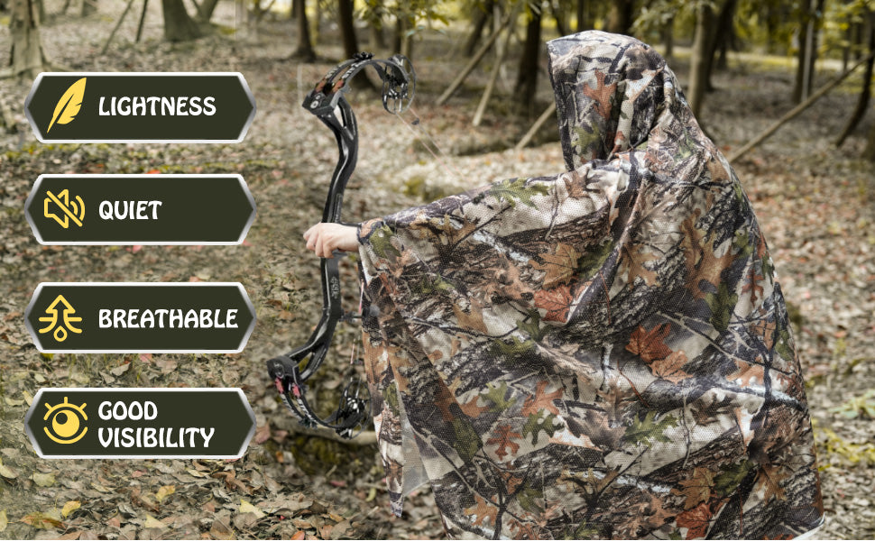 Lenotos Double Sided Camouflage Mesh Fabric, Quiet and Soft Camo Netting for Hunting, Tree Stand, Multi Size & Cut(Leaf & Dry Grass, 2 Yd)