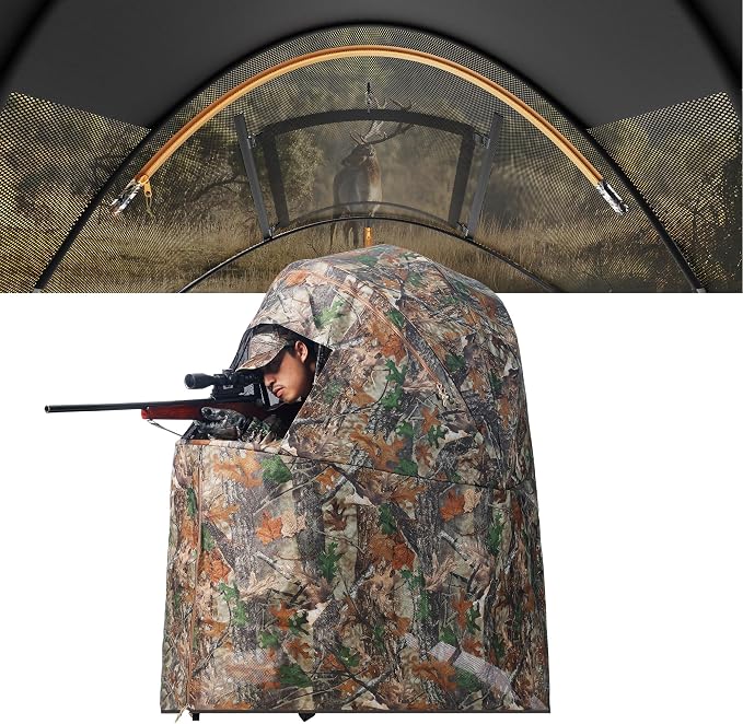Lenotos 270° See-Through Pop-Up Hunting Blind for 1–2 Hunters
