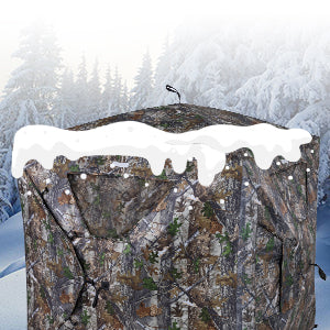 Lenotos Hunting Blind, Ground Blinds for Deer Hunting 2-3 Person, 270 Degree See Through Pop Up Blind for Deer and Turkey Hunting(A-1005)