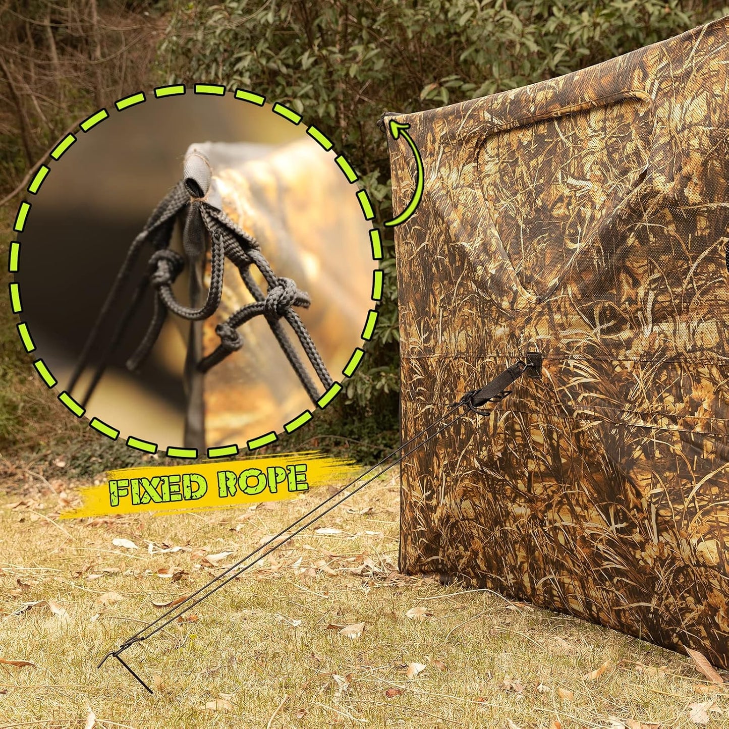 Hunting Blind, 360 See Through Ground Blind, 2-3 Person Pop Up Blind, Portable Durable Hunting Ground Blinds for Deer & Turkey Hunting