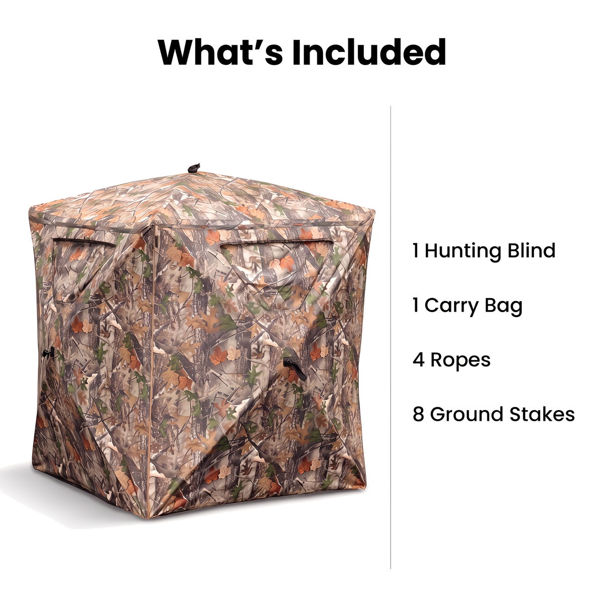 LENOTOS A-1008 Package includes one blind, one carry bag, four ropes and eight ground stakes