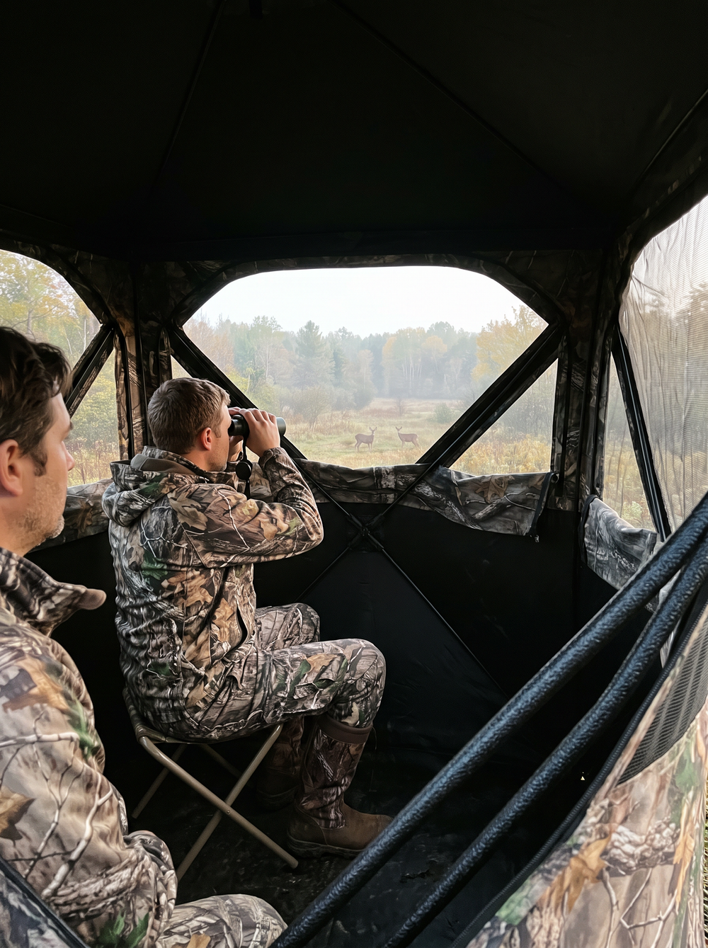Spending time inside the blind