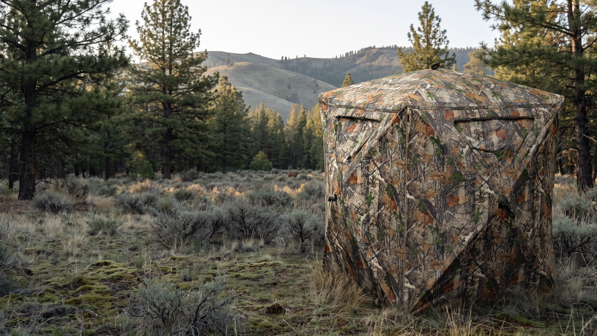 LENOTOS see-through hunting blind in the field