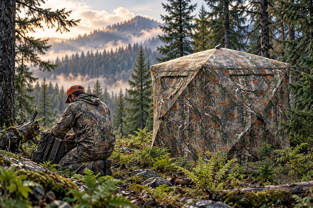 Lenotos A-1008 360° See-Through Pop-Up Hunting Blind — 1–2 Person
